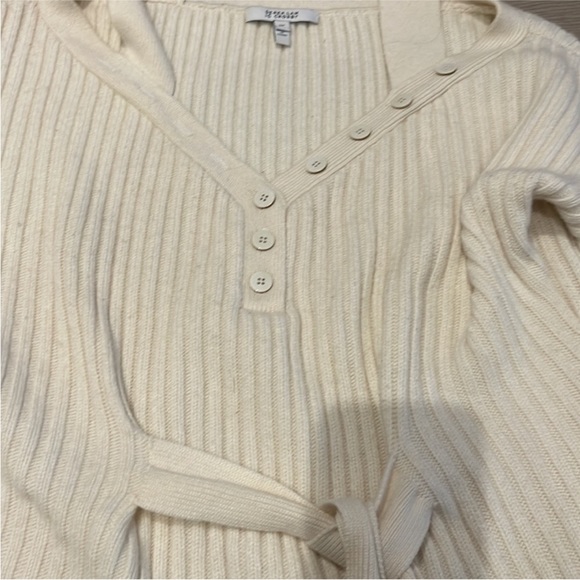 Derek Lam 10 Crosby Cold Shoulder Ribbed Knit Sweater in Ivory - Picture 3 of 6